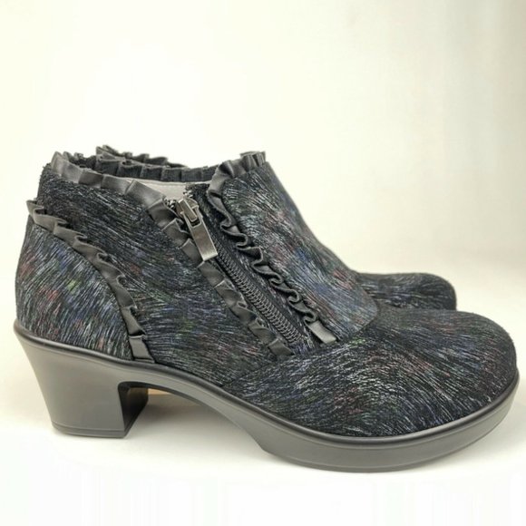 Alegria Boots Leather HAN-316 Ruffle Comfort Ankle Bootie Women US Sz 7.5 Eu 38 - Picture 3 of 8